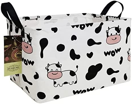 HUNRUNG Rectangle Storage Basket Cute Canvas Organizer Bin Pet/Kids 토이 Books Clothes Perfect 어린이 Rooms/Playroom/Shelves Double Dinosaur