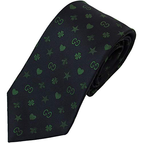 구찌 GUCCI 넥타이 narrow 타이 슬림 가는 몸 심볼의 모티브무늬 자잘한 무늬545834 4E017 4066//545834-4E017-4066-HC