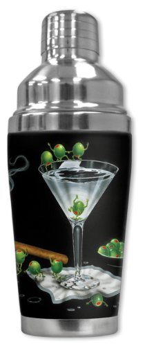 Mugzie brand 20 Ounce Cocktail Shaker with Insulated Wetsuit Cover - Michael Godard: Martini Limbo