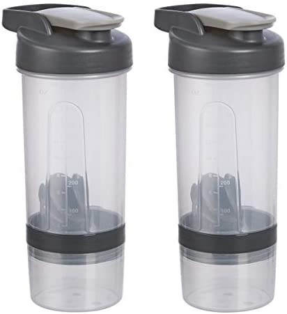 Amazon Basics Shaker Bottle Mixer Ball &ndash 20oz 2팩 Grey