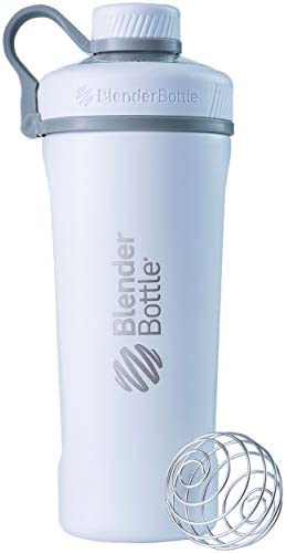 BlenderBottle Radian Shaker 컵 Insulated 스테인레스 스틸 Water Bottle 와이어 Whisk 26oz 매트 Rose Pink