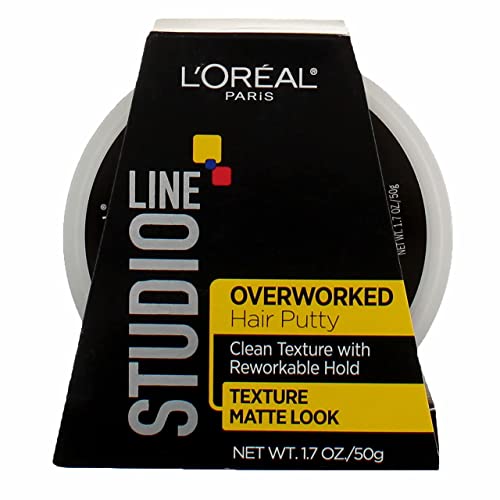 로레알 Paris Studio Line Texture 컨트롤 Overworked 헤어 Putty 1.7 Oz 3 Pack