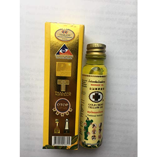 Lot 6 Bottles Thai Herbal 골드 Cross Yellow Oil 24ml.