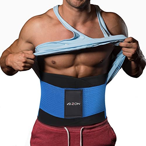 ABZON Mens Waist Trainer Sweat Belt Trimmer Men Workout Shaper Double Adjusted Straps