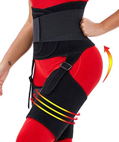 3 1 Waist Trainer Thigh Trimmer 여성 Double Compression Belt Leg Support Sweat Sauna Effect Body Shaper