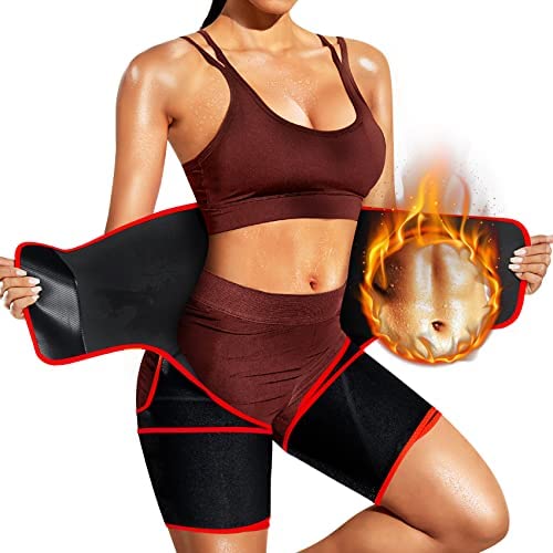 RACELO 3 1 Sauna Waist Trainer Butt Lifter Thigh Trimmer Sweat Body Shaper Exercise Wrap Stomach 여성 Workout Sports