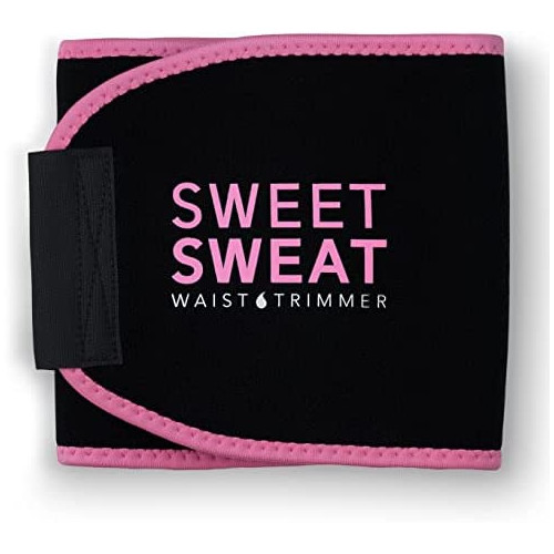 Sweet Sweat Waist Trimmer Men & 여성 Black/Pink Premium Trainer Sauna Suit Includes Sample 스위트 Gel