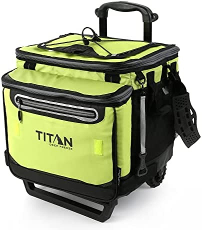 Arctic Zone Titan Deep Freeze 60 (50+10) Can Collapsible Rolling Cooler with Wheels and All-Terrain Cart