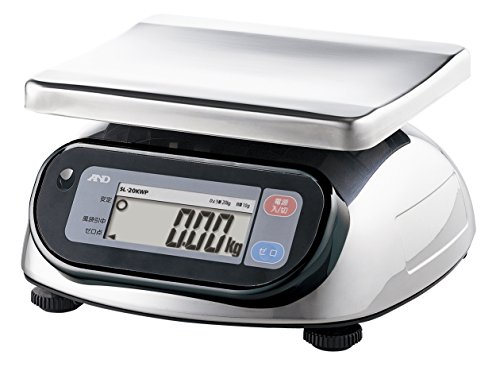 A&D 방진・방수 디지탈 저울질 SL-20KWP ≪우박량:20kg 최소 표시:0.01kg 명치수:232(W)*192(D)mm≫