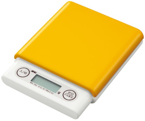 A&D 디지탈 홈 스케일 3kg 옐로우 UH-3201-Y ≪우박량:3000g 최소 표시:0.1g(0.5~100g)/1g(2~3000g)≫