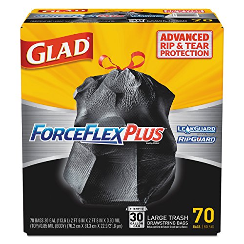 GLAD 글래드 포스플렉스 스트링 쓰레기 봉투 블랙 30갤런 × 70장