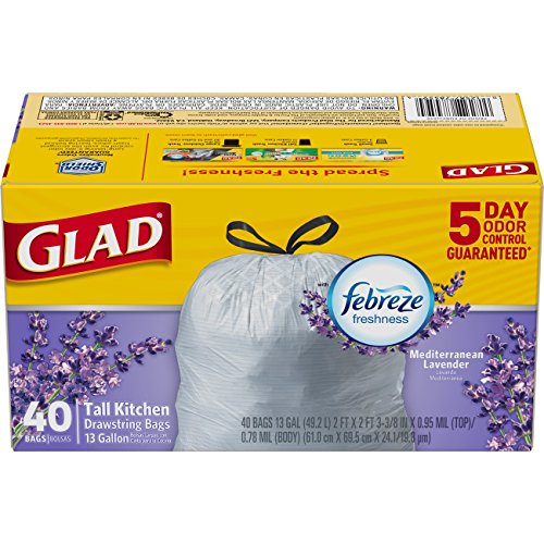GLAD 글래드 포스플렉스 라벤더향 스트링 쓰레기봉투 13갤런 × 40장