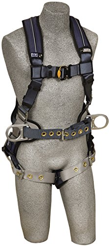 DBI Exofit Xp 1110176,Back D-Ring Belt Pad Side D-Rings Tongue Buckle Leg Straps Removable Comfort Padding,Blue Medium IM Fall Protection Business
