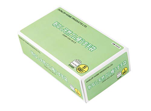 던롭 홈 프로덕츠 products 고무 장갑 일회용 천연 극박 파우더 프리 내추럴 S 조리 청소 세탁 개호 식당 100매입
