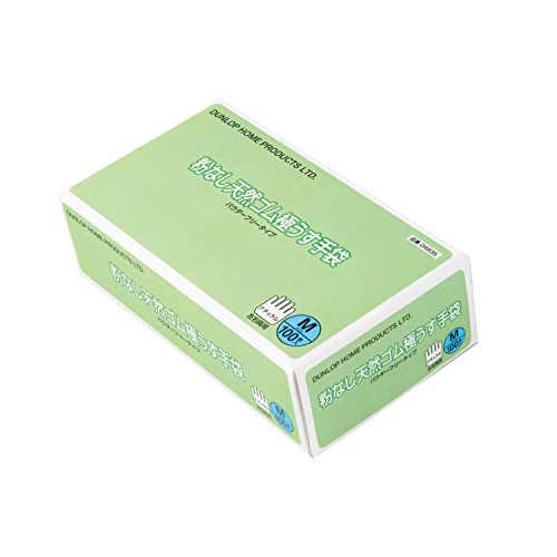던롭 홈 프로덕츠 products 고무 장갑 일회용 천연 극박 파우더 프리 내추럴 M 조리 청소 세탁 개호 식당 100매입