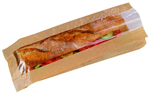 PacknWood KraftPaper Sandwich 가방 Window 4.75 x 1.57 13.4 케이스 1000