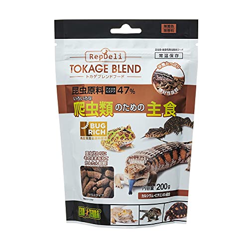 GEX EXOTERRA 도마뱀 블렌드 푸드 200g 곤충 원료47% 사용 오름 기호성 여러가지 파충류의 주식에