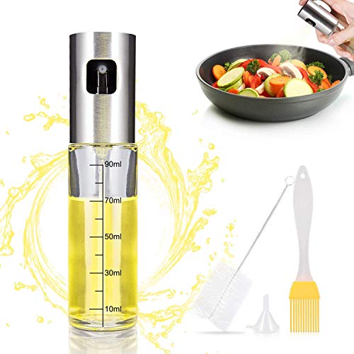 Olive Oil Sprayer Cooking 100ml 스테인레스 스틸 Glass bottle Dispenser Mister 세트 Kitchen Tools Cooking/BBQ/Baking/Roasting Brush Funnel
