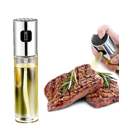 Olive Oil Sprayer 스테인레스 스틸 Mister Dispenser BBQ Refillable Vinegar Glass Spritzer 스프레이 Cooking Salad Grilling Roasting Air Fryer Kitchen-1Pcs-Clear