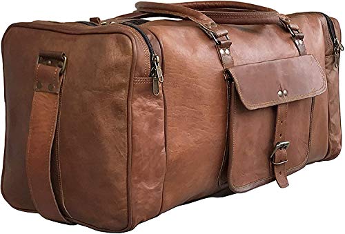 24 Inch Genuine 가죽 Duffel Travel Overnight Weekend 가방 스포츠 체육관 Men 25 inch