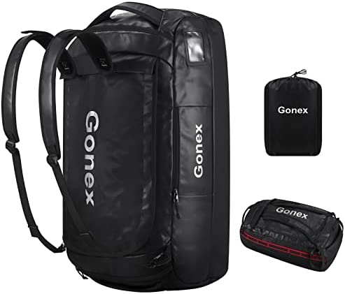 Gonex 60L Water Repellent Duffel 가방 백팩 Outdoor Heavy Duty Duffle straps Hiking Camping Travelling 사이클링 Men 여성 Orange