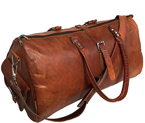 Leather Travel Duffle 가방 체육관 Overnight Weekend Luggage Carry on Airplane Underseat Bag