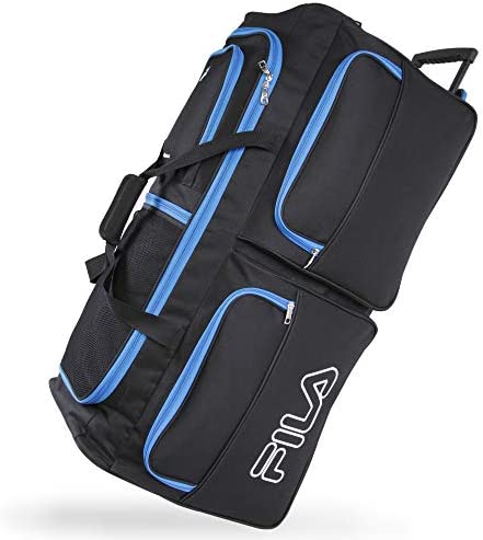 Fila 7-Pocket Large Rolling Duffel 가방 Black/Blue One Size