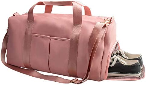 Suruid 체육관 Duffel 가방 Men 여성 Workout Shoe Compartment Dry Wet Separated Pocket 스포츠 Travel Training Handbag Yoga - Pink
