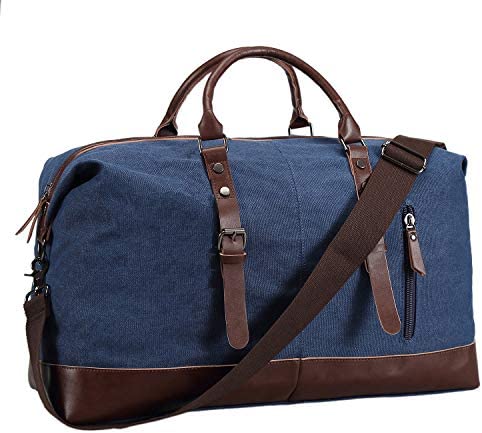 Ulgoo Travel Duffel 가방 Canvas PU 가죽 Weekend Overnight