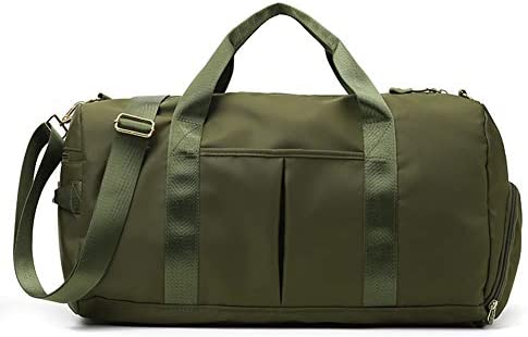 KARRESLY 스포츠 체육관 가방 여성 Men Travel Duffel Wet Pocket Shoes Compartment Training Swim Yoga Black