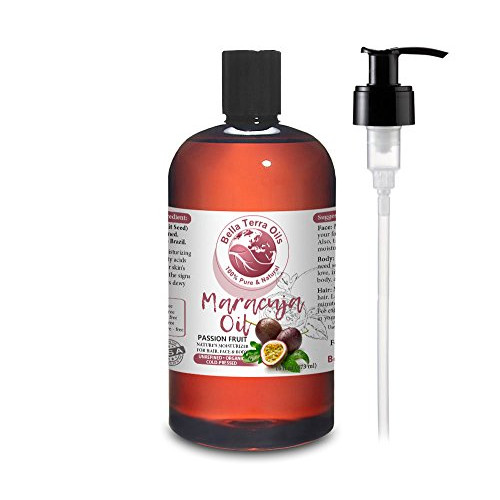NEW Maracuja Oil (Passion Fruit). 16oz. Cold-pressed. Unrefined. Organic. 100% Pure. Non-GMO. Hexane-free. Fights Wrinkles. Softens Hair. Natural Moisturizer. For Hair, Skin, Beard, Stretch Marks.