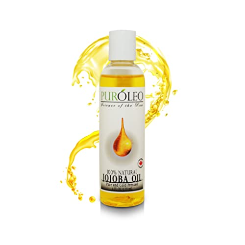 Pureoyl Organic Jojoba Oil 100% Pure 4oz Natural Cold Pressed Unrefined 헤어 & Face Premium Glass bottle packaging vertical Dropper
