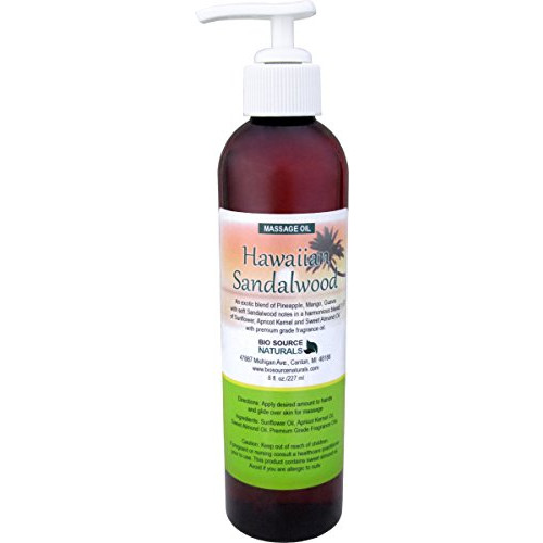 Hawaiian Sandalwood Body Oil/Massage Oil 8 fl. oz. All Natural Plant Oils