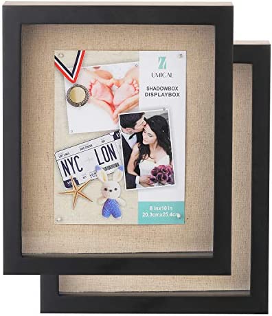 UMICAL 11x14 Shadow Box Display 케이스 매트 Wooden Frame Linen Board 스틱 Pins Memorabilia Awards Medals Photos Tickets 아트 부케 메모리 Keepsakes