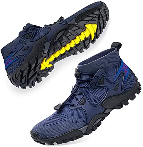 SOBASO Mens Hiking Shoes Trail Running Shoes Stylish Slip Resistant Fitness Walking Jogging Sock Sneakers