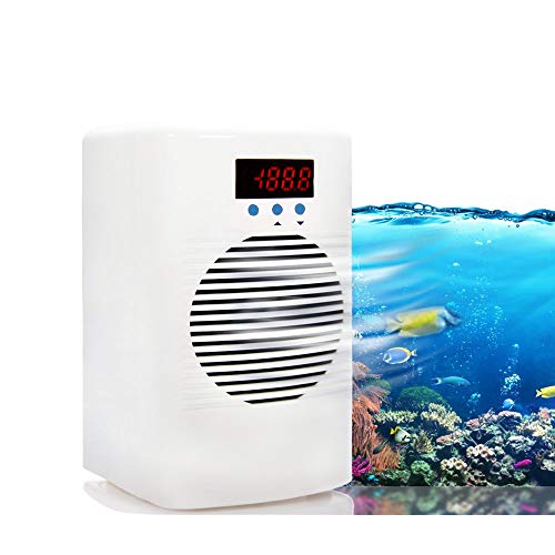 BAOSHISHAN 수조 쿨러 워터 냉각 디지털 디스플레이 펌프 부착 소형 순환식 가정용 20-40℃조절 성과 수족관이나 생선가게나 양어장에 적용 110V 희다 000013-3L수조에 적용,냉각 기능만