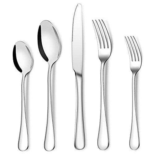 OGORI 40-Piece Copper Flatware Silverware 세트 8 선물 Box 스테인레스 스틸 Cutlery Eating Utensils Set,Mirror Finish