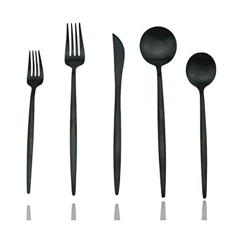 JASHII 18/10 스테인레스 스틸 20-Piece 매트 Rose 골드 Flatware Set,Dinner Knife Fork Salad Dessert Spoon Service 4 Luxury Silverware Cutlery Utensil Sets