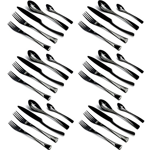 JANKNG 30-Piece 18/10 스테인레스 스틸 Luxury 매트 Flatware Cutlery 세트 Serive 6