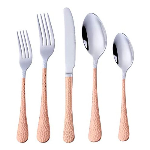 Buyer Star 20-Piece Heavy Duty Silverware Flatware 세트 4 스테인레스 스틸 Luxury Cutlery Sets Home Restaurant Hotel 블루 Mirror Polish Dishwasher Safe