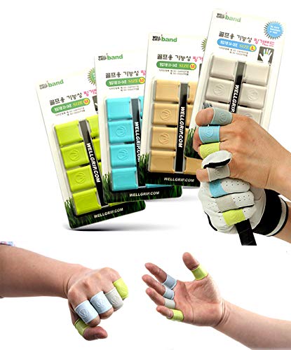 Well Grip Golfer Swing Aids Functional Golf Finger Band Sets, (8 pcs per Pack)