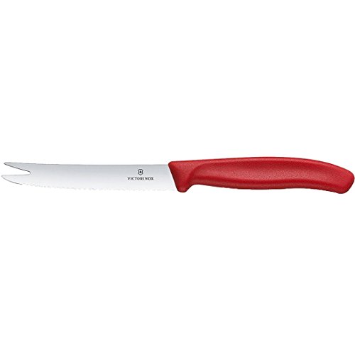 Victorinox Cheese and sausage knife with wavy edge, 11 cm red