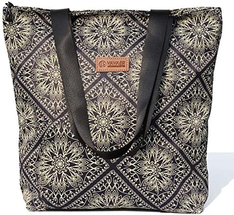 VAVAER Floral Tote 가방 Light Color Interior - 방수 경량 Travel Shoulder Summer Handbag Purse Hiking Yoga 체육관 Swimming Beach