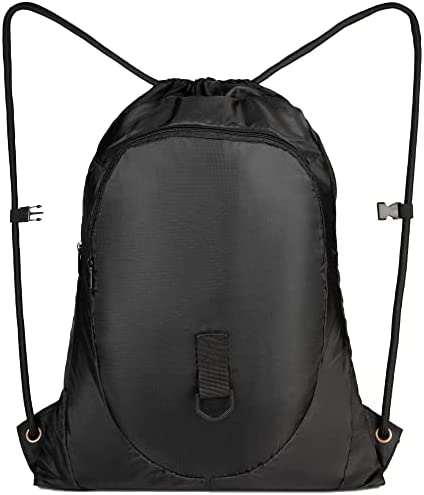 Solid Color Drawstring 백팩 Zippered Pockets Shoe Compartment 체육관 가방 방수 Large Capacity Durable Nylon Sackpack 스포츠 Yoga Men Women
