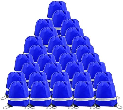 30 Pieces 매트 Drawstring 백팩 Bags Bulk Reflective 스포츠 체육관 String Cinch Bag