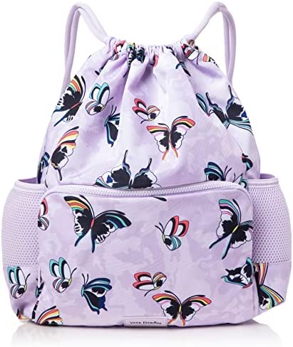 Vera Bradley Recycled Lighten Up Reactive Deluxe Drawstring Backsack 백팩 Island Tie-Dye