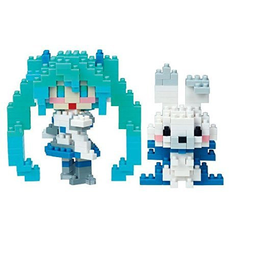 하츠네 미쿠 세계 최소급 블럭 nanoblock 유키미쿠&래빗유기네 NBH103