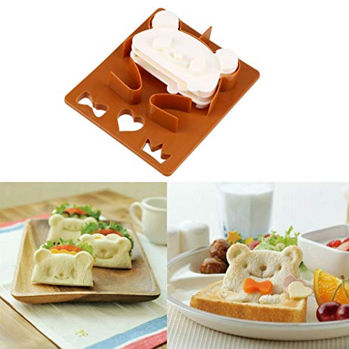 iHHAPY 3PC Cookie Cutter,Cutters Mold,Cute Panda Bear DIY Sandwich Cutter,Cake Bread Toast Maker,Food Decor,Sandwich Mold Stamp Coffee