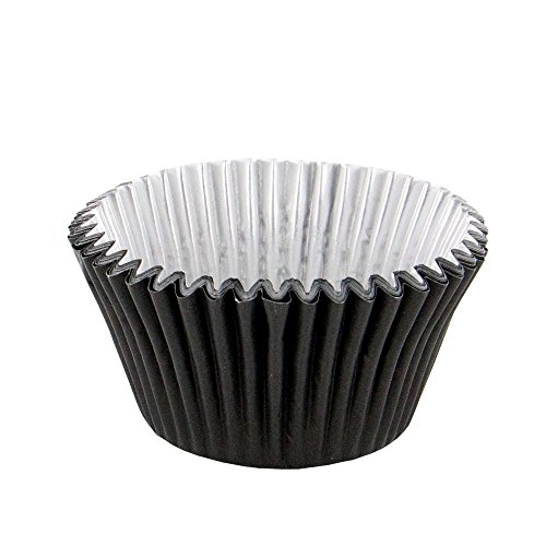 PME Deep, Black, Pack of 30 Foil Lined Baking Cups for Cupcakes, Standard Size with Deeper Fill