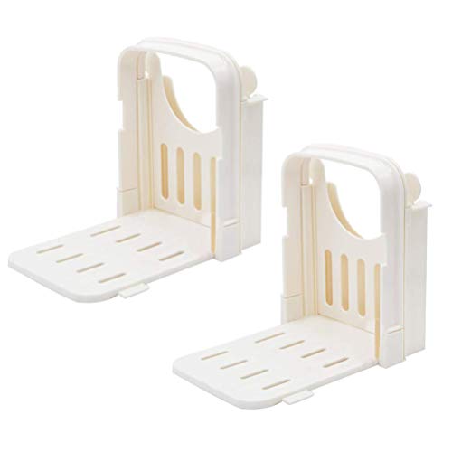 Hemoton 2pcs Plastic Bread Slicer Foldable Household Toast Slicer Loaf Cutter Machine Kitchen Tool Bagel Sandwich Toast Slicer White